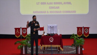 Photo of CINCAN Lt Gen Ajai Singh addresses Andaman & Nicobar Command personnel